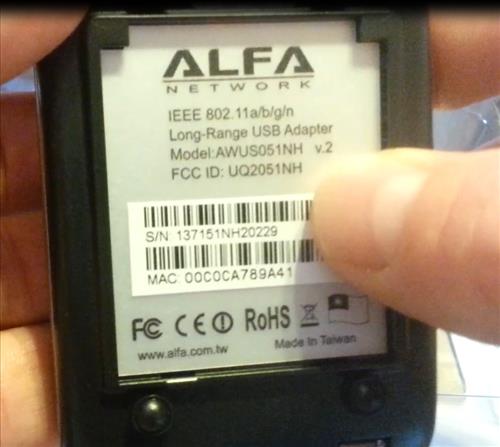 Alfa AWUS051NH Dual Band USB dongle