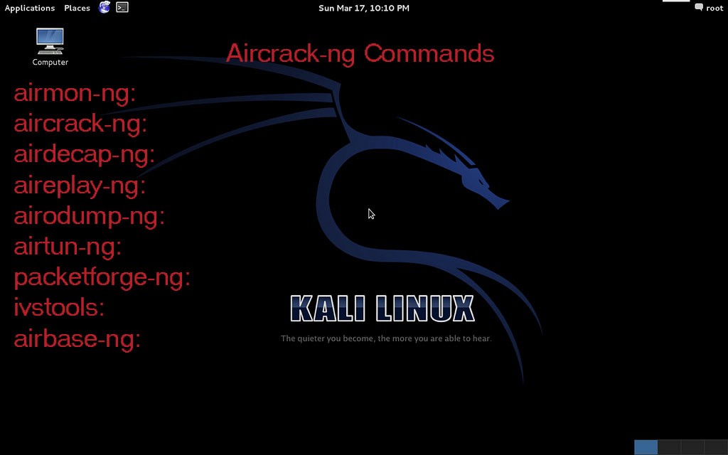 Kali Linux aircrack-ng commands