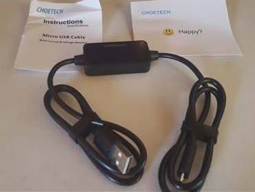 Review CHOETECH Micro USB Cable with Current Voltage Instructions