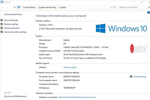 Review Beelink AP34 Ultimate Windows 10 Mini PC Windows 10 system Info