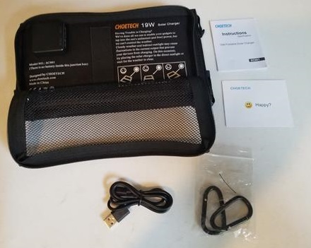 Review CHOETECH 19W Solar Panel Charger Case Back ALL