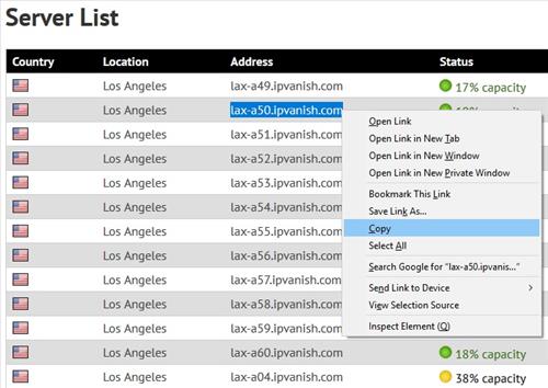 Cómo configurar ipvanish en una lista de servidores de enrutador