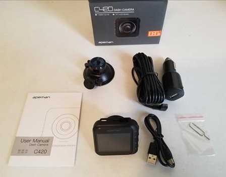 Apeman C420D Cube Front and Rear Dash Cams with 170° Field of View and 1080p Full HD
