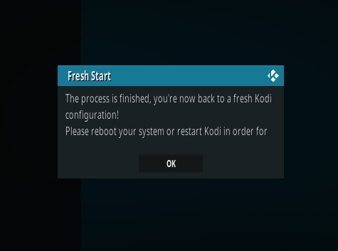 Cómo borrar datos antiguos de Kodi y comenzar de nuevo Instale la actualización 2019 Paso 16