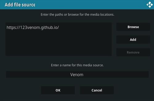 Cómo instalar el complemento de video Venom Kodi Paso 7