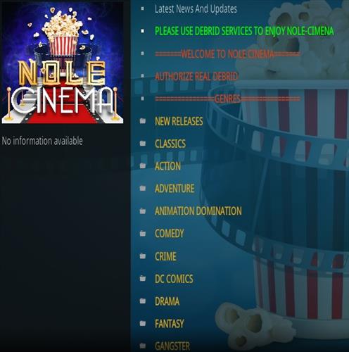 Cómo instalar Nole Cinema Kodi Addon Magentic Repo Descripción general