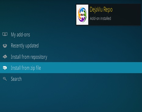 Cómo instalar la nueva URL de Daja Vu Kodi Addon Paso 13