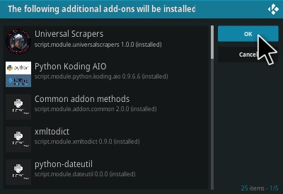 Cómo instalar el complemento Mad Titan Kodi Paso 19