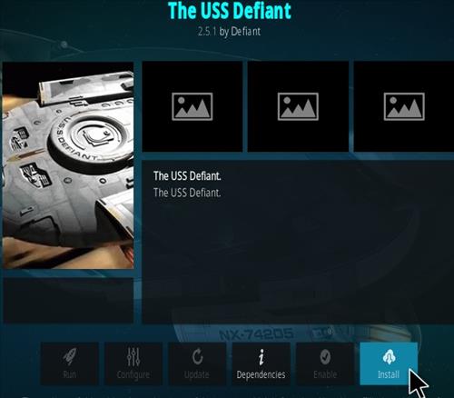 Cómo instalar el complemento USS Defiant Kodi 777 Paso 19