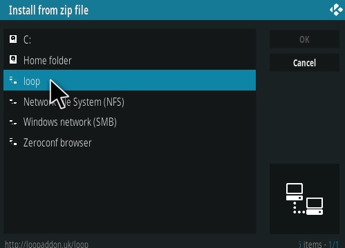 Cómo instalar el complemento Loop Kodi Paso 17