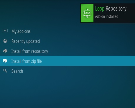 Cómo instalar el complemento Loop Kodi Paso 19