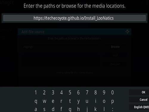 Cómo instalar el complemento de Kodi LooNatics 3000 Paso 5