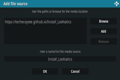 Cómo instalar el complemento Kodi de LooNatics 3000 Paso 7
