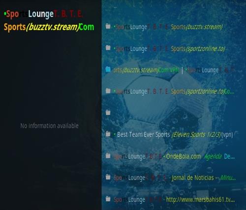 Cómo instalar la vista previa del complemento Kodi Sports Lounge