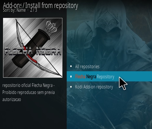 Cómo instalar el complemento Kodi Sports Lounge Paso 15