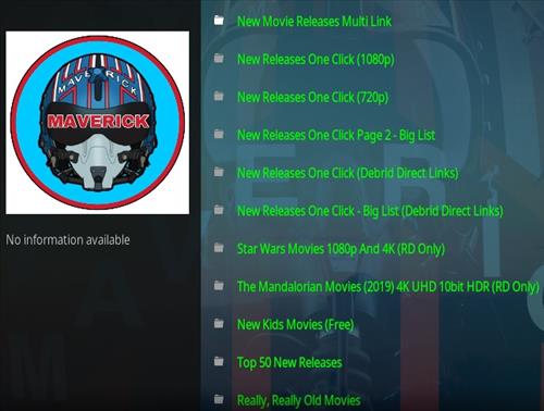 Cómo instalar Maverick Kodi Addon 2020 Descripción general 2
