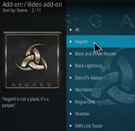 Cómo instalar la actualización 2021 del complemento Asgard Kodi Paso 17