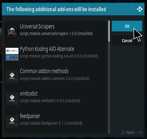 Cómo instalar la nueva actualización del complemento Kodi de ClickSville Paso 19