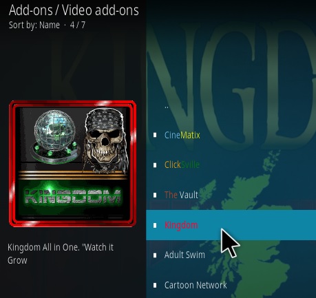 Cómo instalar la actualización 2021 del complemento Kingdom Kodi, paso 17