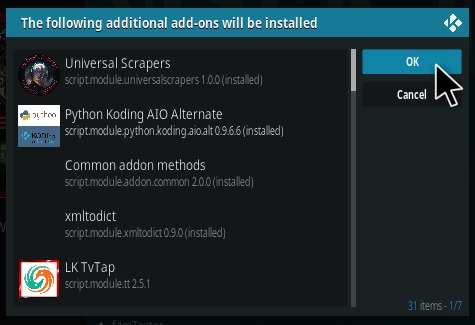 Cómo instalar la actualización 2021 del complemento Kingdom Kodi, paso 19