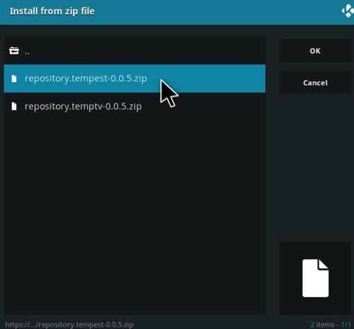 Cómo instalar la actualización del complemento Tempest Kodi 2021 Paso 12