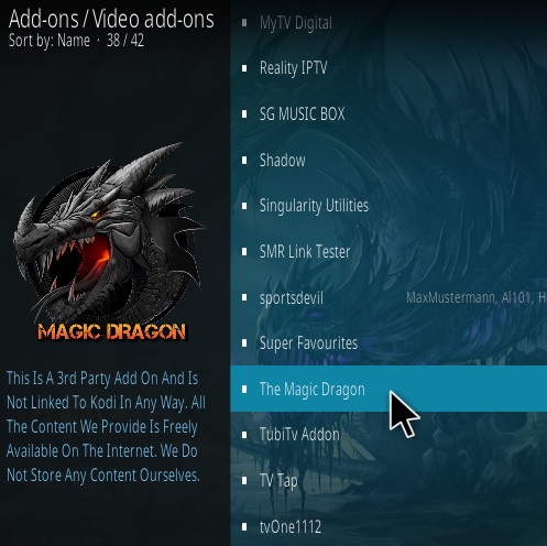 Cómo instalar Magic Dragon Kodi Add-on Update 2021, Paso 17