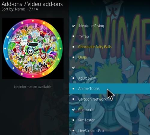 Cómo instalar el complemento Kodi de Anime Toons Paso 17
