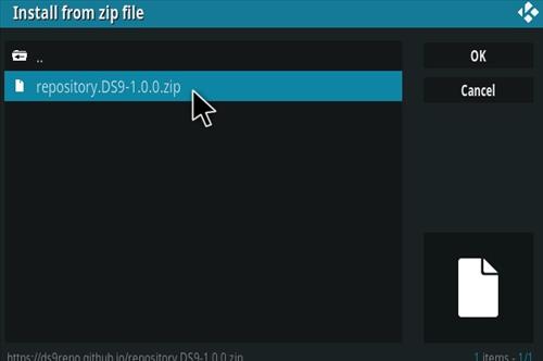 Cómo instalar el complemento DS9 Kodi 2021 Paso 12