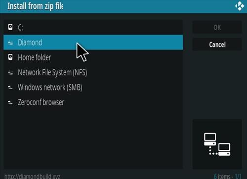 Cómo instalar la nueva URL del complemento Diamond Kodi Paso 11