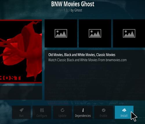 Cómo instalar el complemento de Kodi de películas en blanco y negro de Ghost BNW Paso 18
