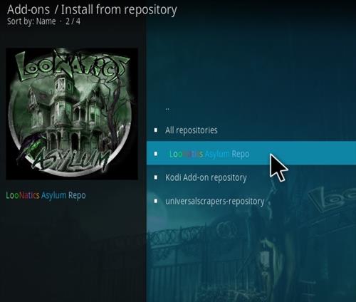 Cómo instalar el complemento LooNatics 3000 Kodi 2021 Paso 15