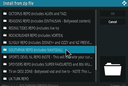 Cómo instalar el complemento NavySeal Kodi Paso 13