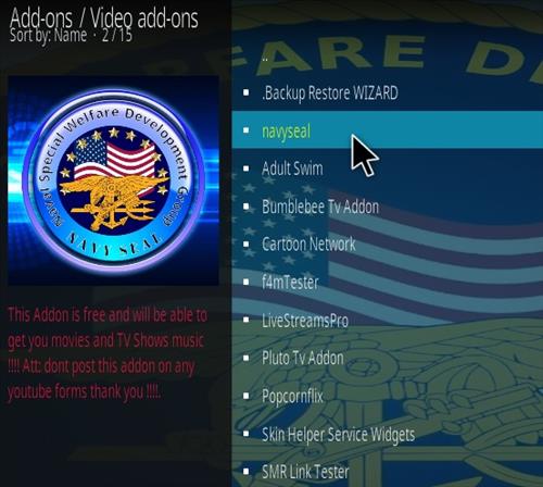 Cómo instalar el complemento NavySeal Kodi Paso 19