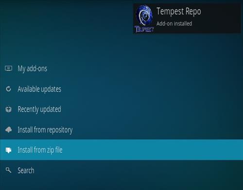 Cómo instalar la actualización del complemento Tempest Kodi 2021 Paso 13