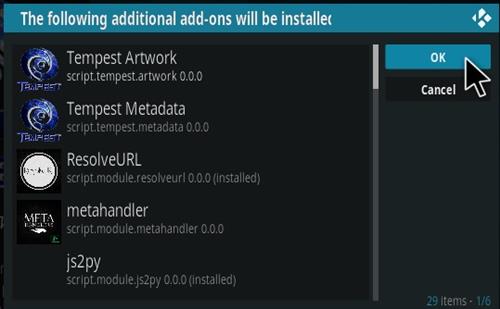 Cómo instalar la actualización del complemento Tempest Kodi 2021 Paso 19