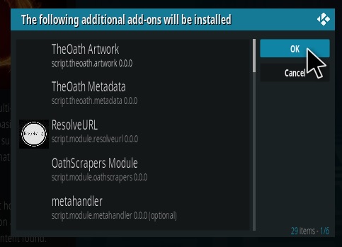 Cómo instalar la vista previa del complemento Oath Kodi