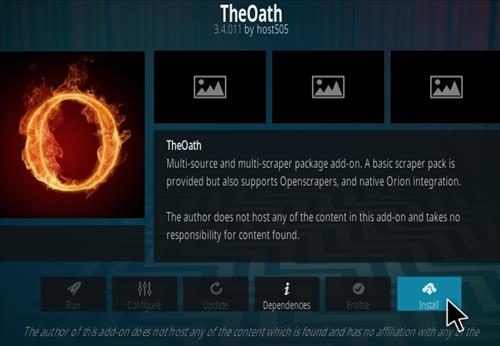 Cómo instalar el complemento Oath Kodi Paso 18