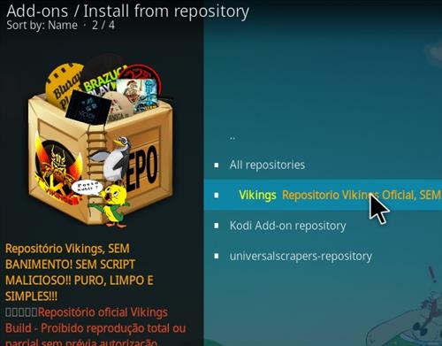 Cómo instalar Vikings Kodi repo Paso 15