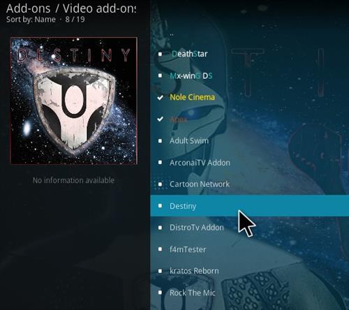 Cómo instalar Destiny Kodi Addon 2021 Paso 17