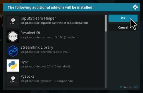 Cómo instalar el complemento Sportowa TV Kodi Sports Paso 19