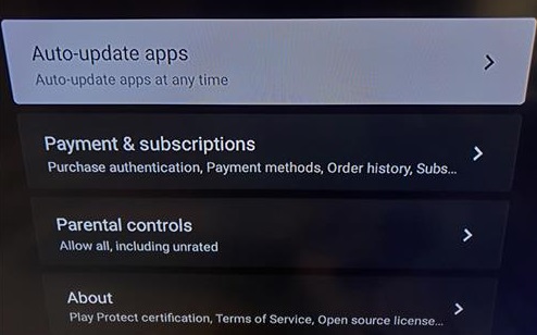 Cómo desactivar las actualizaciones automáticas de Android TV Paso 4