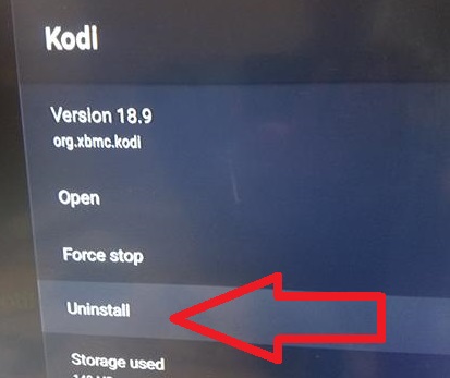 Desinstalar Kodi 19 de Android TV
