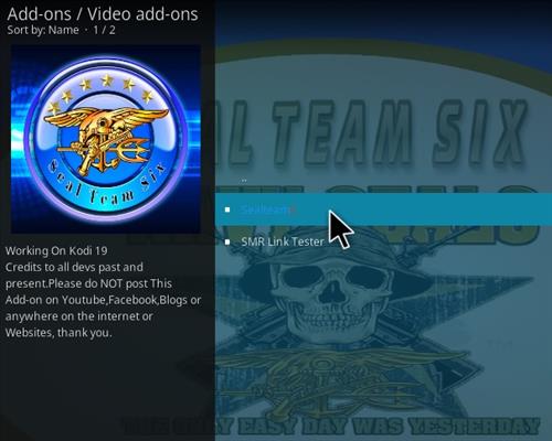 Cómo instalar el complemento SealTeam6 Kodi Paso 17