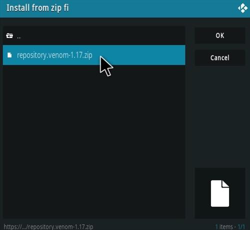 Cómo instalar el complemento de video Venom Kodi 19 Matrix Paso 12