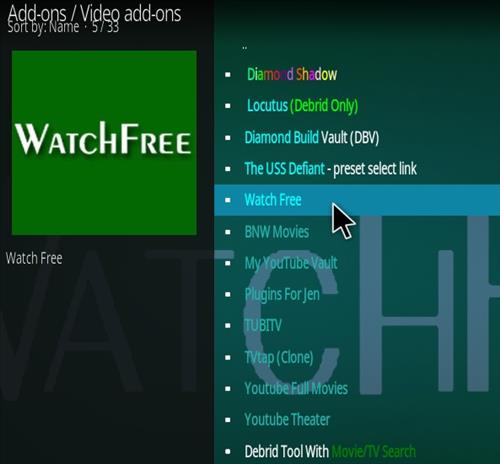 Cómo instalar Watch Free Kodi 18 Kodi Add-on Paso 17