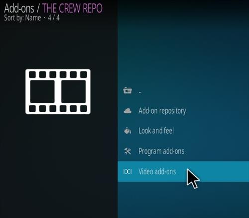 Cómo instalar el complemento Crew Sports Kodi Paso 16