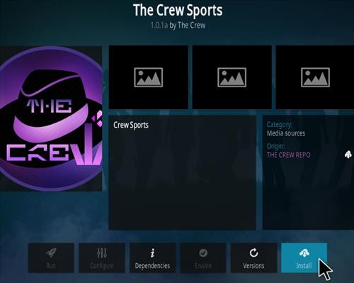 Cómo instalar el complemento Crew Sports Kodi Paso 18