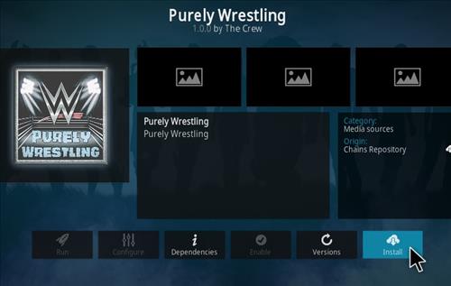 Cómo instalar el complemento Purely Wrestling Kodi Paso 18