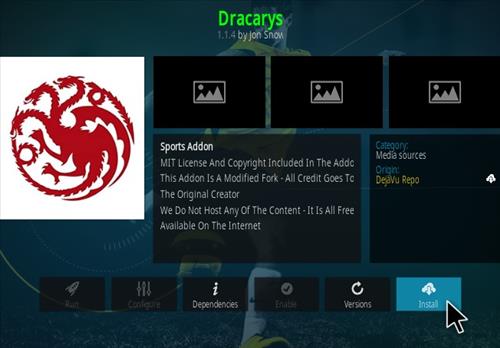 Cómo instalar el complemento Dracarys Kodi Paso 19