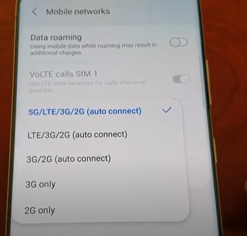 How To Turn Off Disable 5G On a Samsung Galaxy S21 Step 5